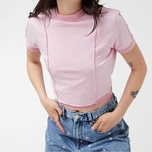 Ardene pink cropped top size XL